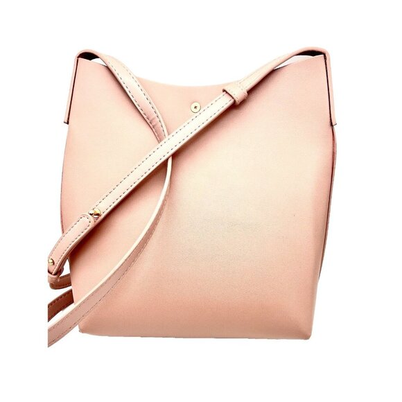 Samara Anthropologie Vegan Leather Crossbody Bag Purse Peony Pink Festival - Picture 2 of 5